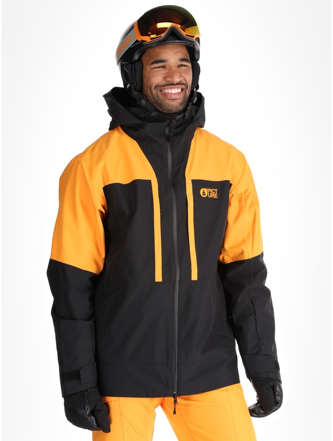 Picture, Track ski jacket men Carrot Black black, orange 