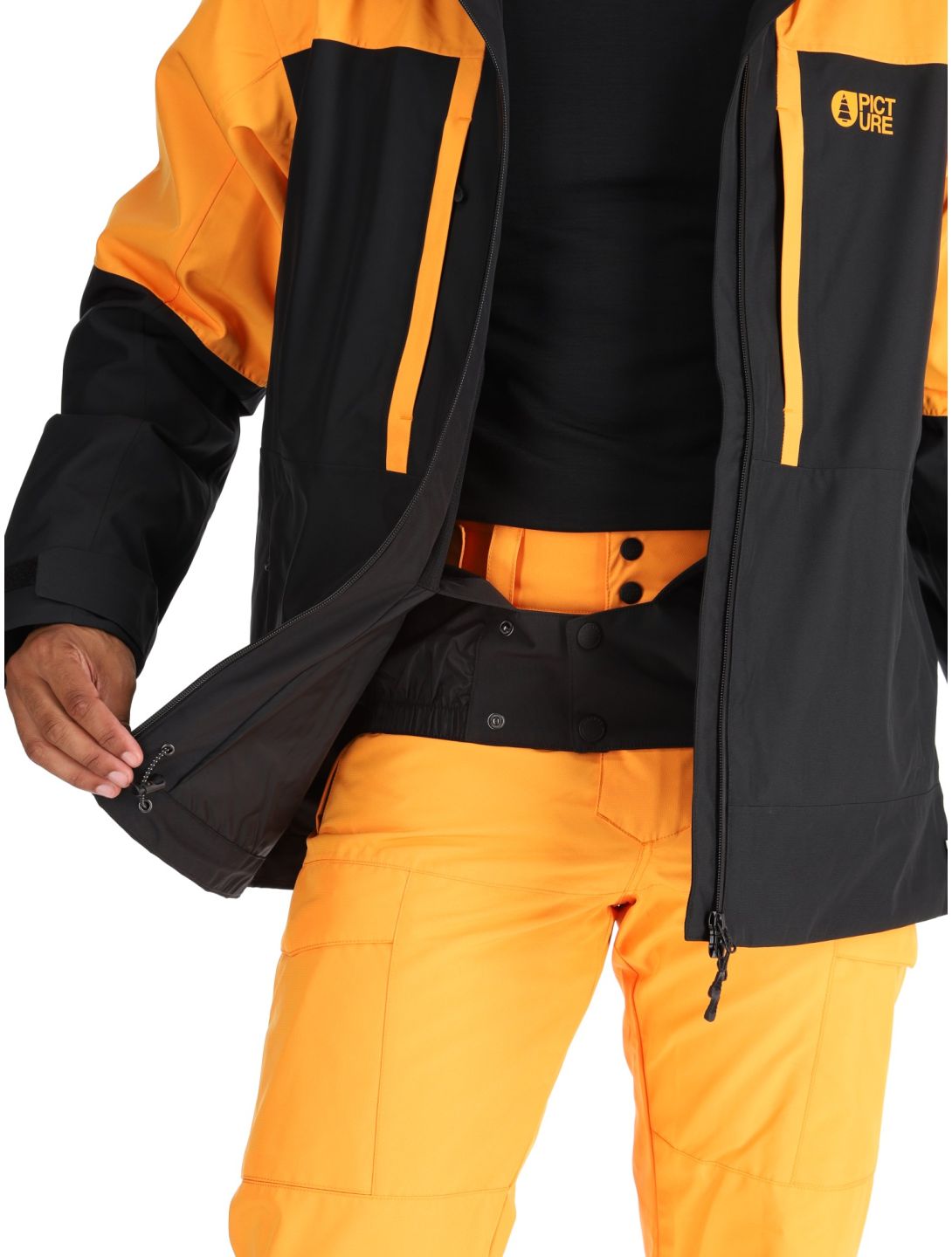 Picture, Track ski jacket men Carrot Black black, orange 