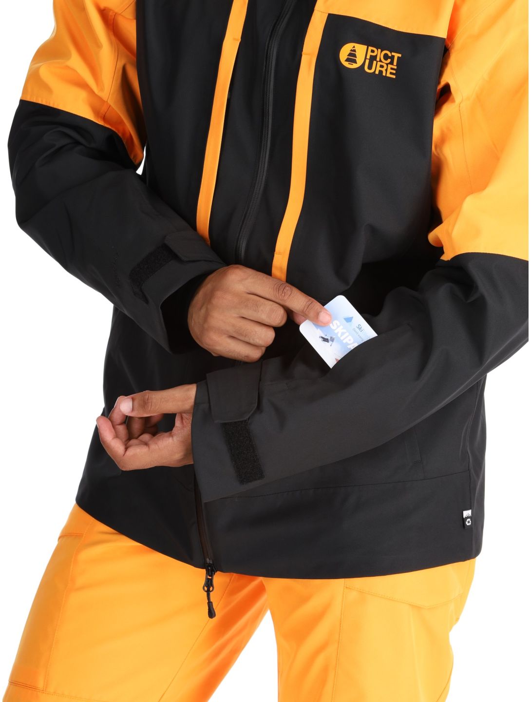 Picture, Track ski jacket men Carrot Black black, orange 