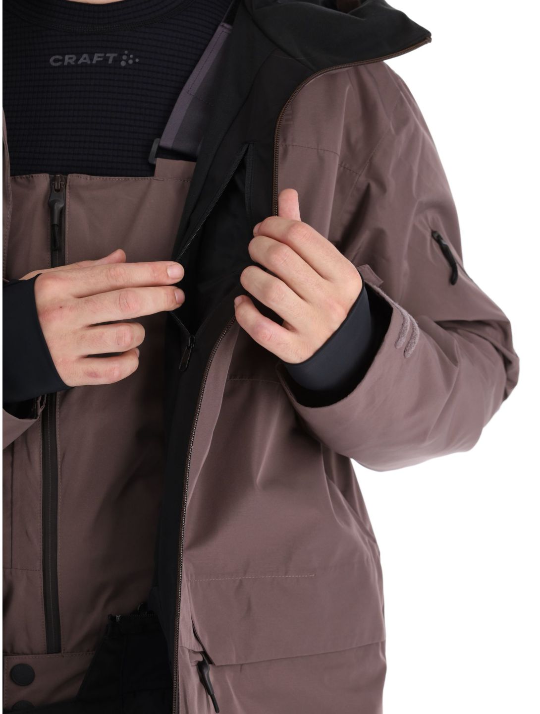 Picture, U55 ski jacket men Plum Truffle brown 