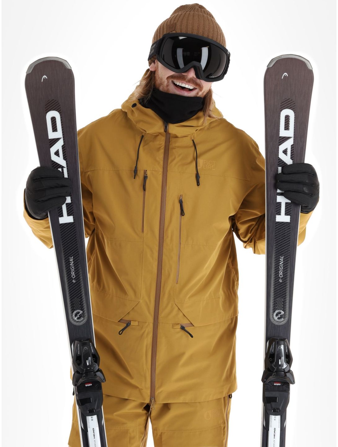 Picture, U55 ski jacket men Wood Thrush brown 