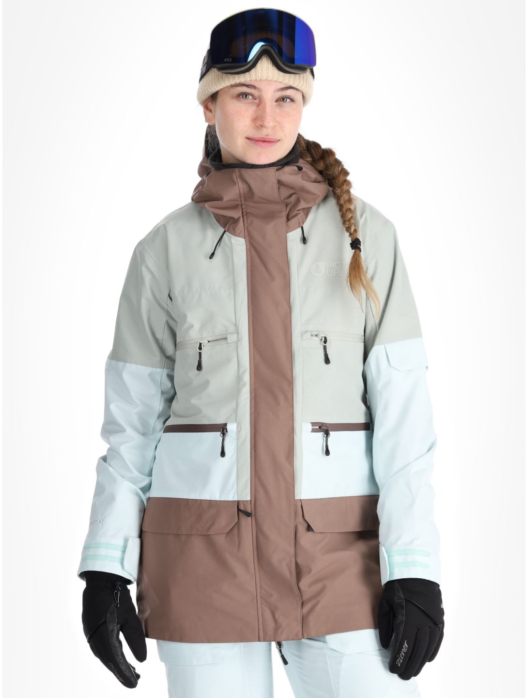 Picture, U68 ski jacket women Pigeon Starlight Blue Deep Taupe blue, brown 