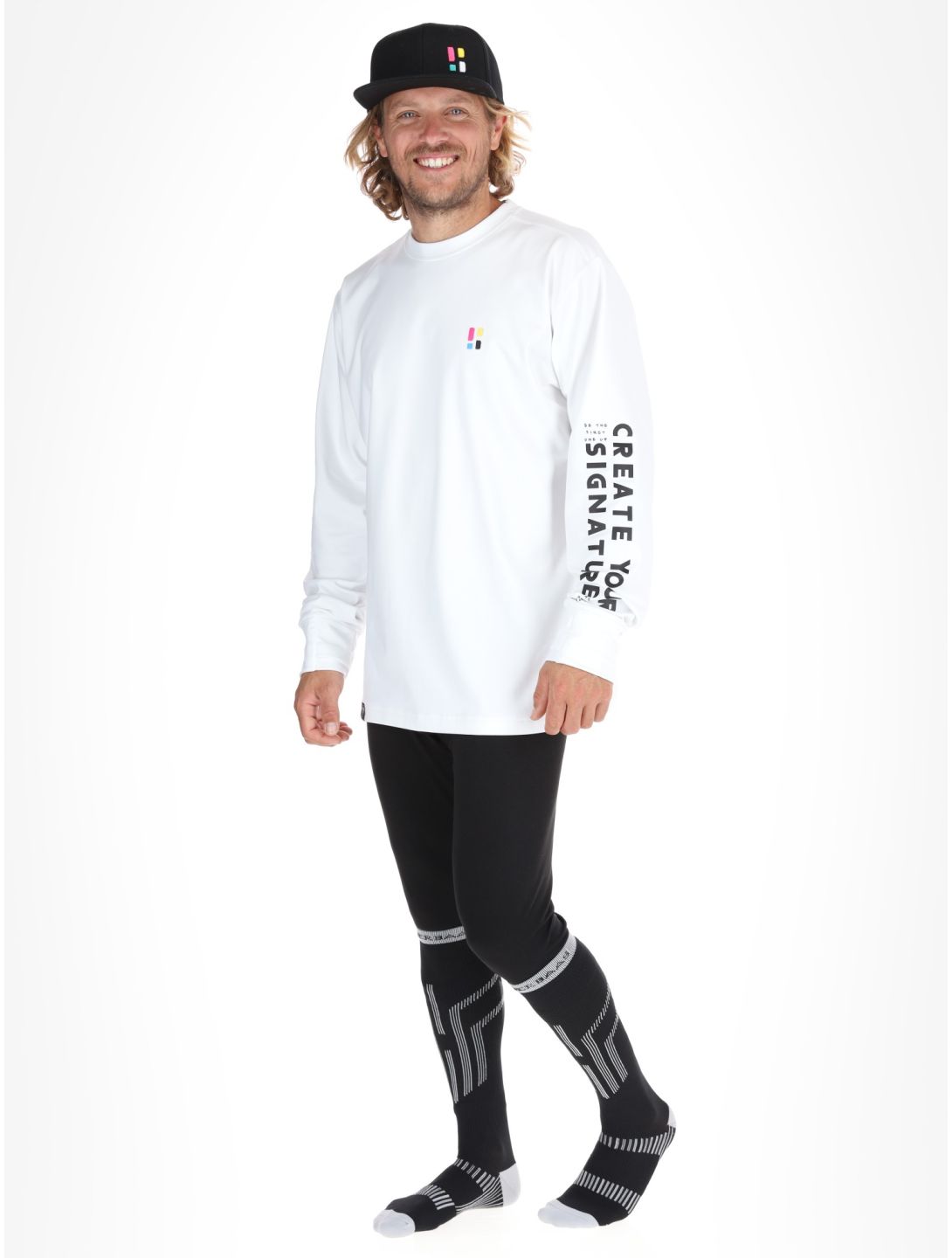 Poederbaas, Arty Longsleeve sweater men Off White white 