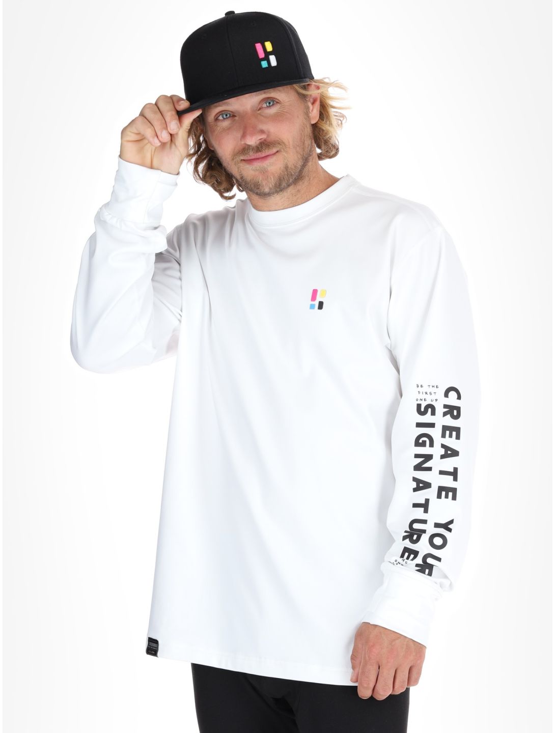 Poederbaas, Arty Longsleeve sweater men Off White white 