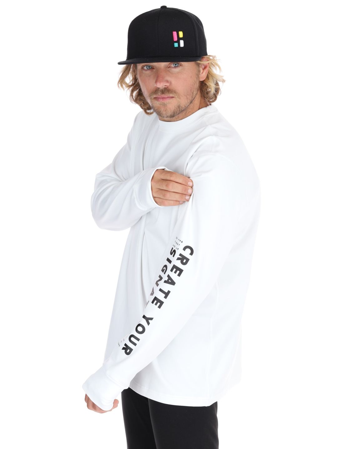 Poederbaas, Arty Longsleeve sweater men Off White white 