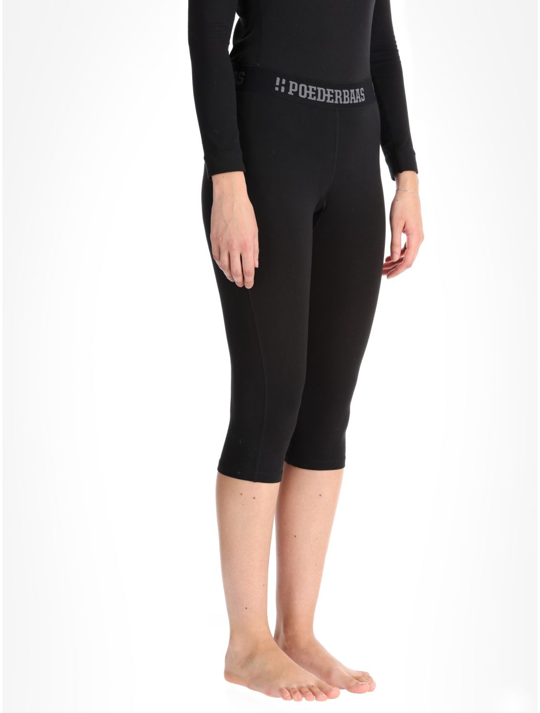 Poederbaas, Lightweight Baselayer 3/4 thermal pants women Black black 