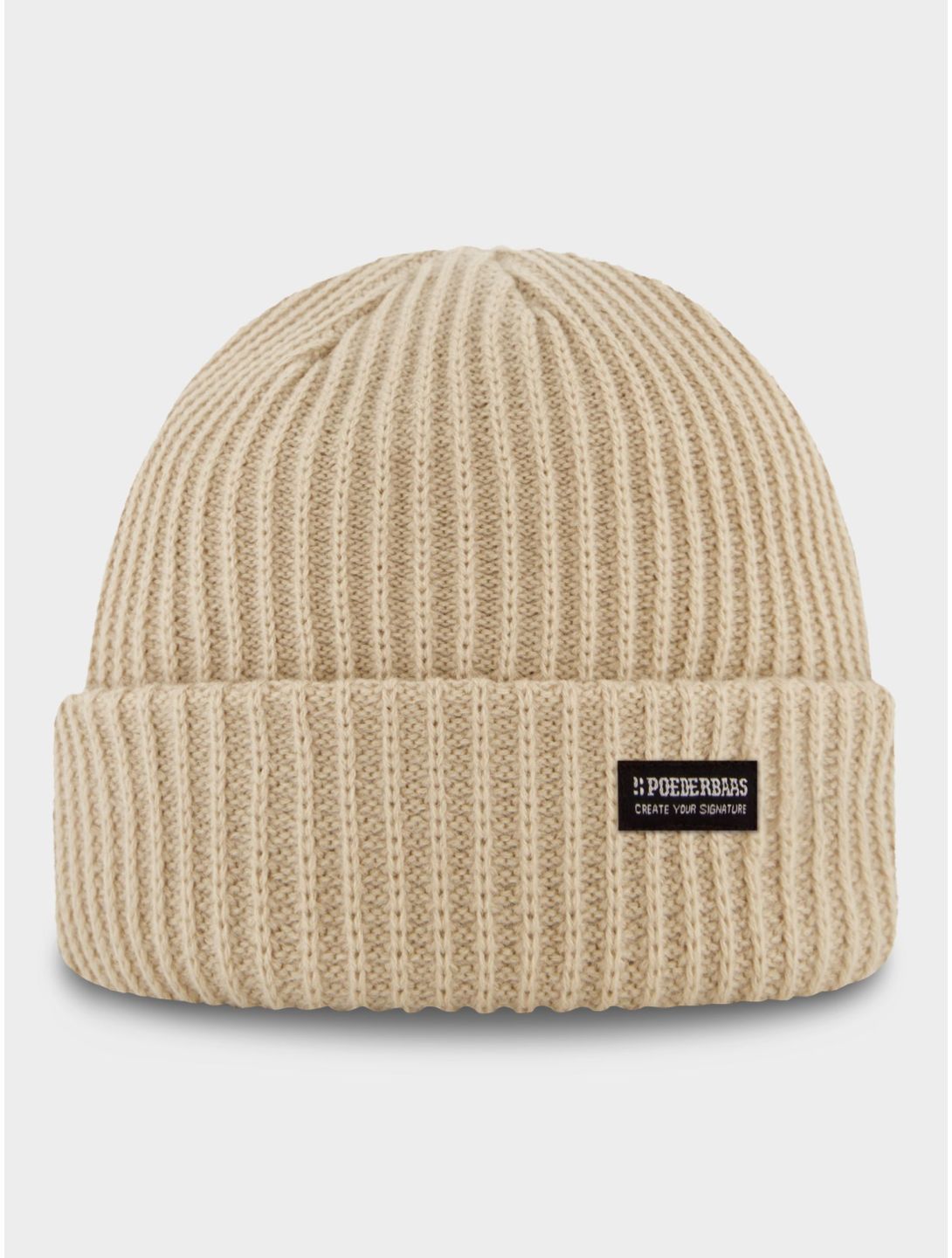 Poederbaas, Royal Rib Beanie beanie unisex Sand beige 