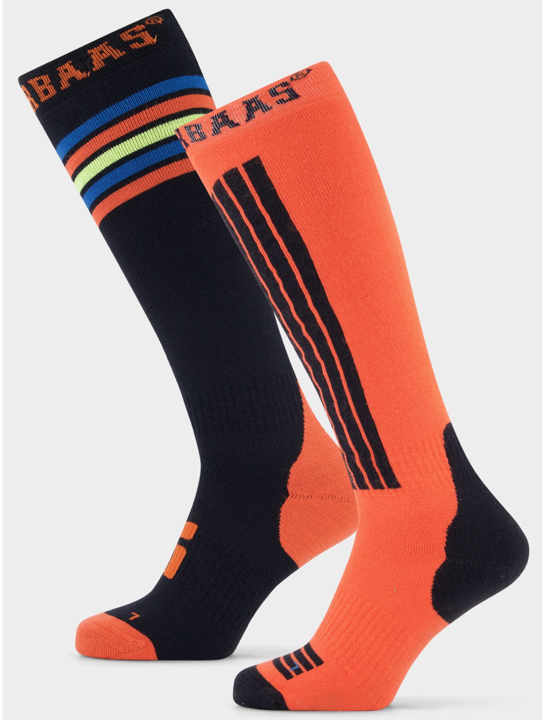 Poederbaas, Striped Ski Socks 2-pack ski socks 2-pack unisex Orange Multi multicolor, orange 