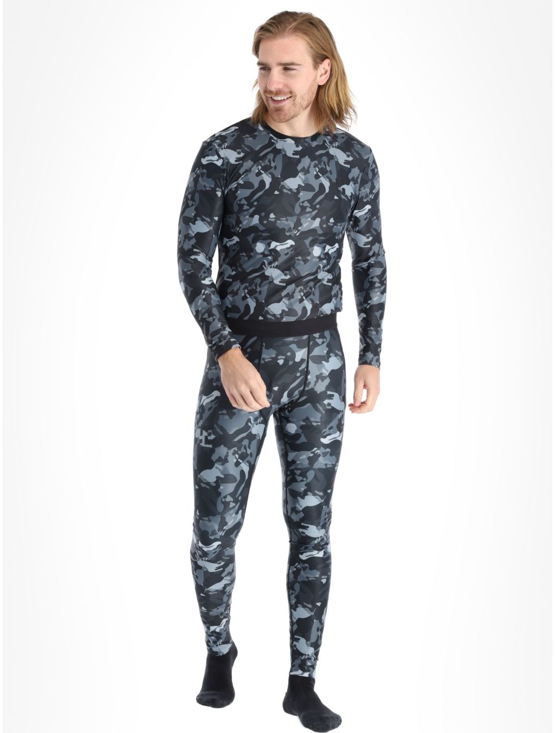 Poederbaas Thermo Camo thermal pants men Black black SkiWebShop