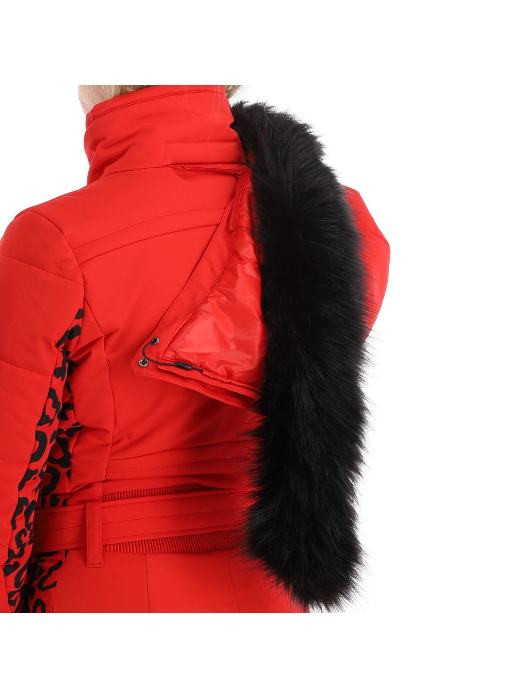 Poivre Blanc, Stretch Ski Overall ski suit women leopard scarlet red 