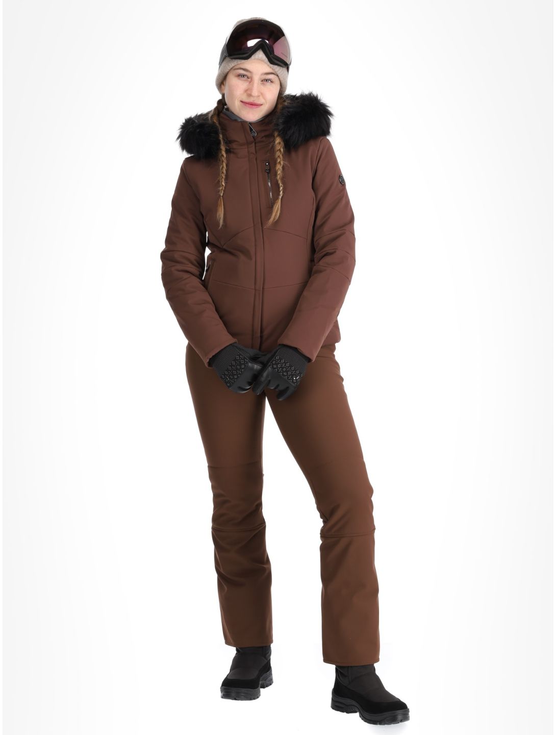 Poivre Blanc, Traditional 24PBH0802/WO ski jacket women Choco Brown brown 