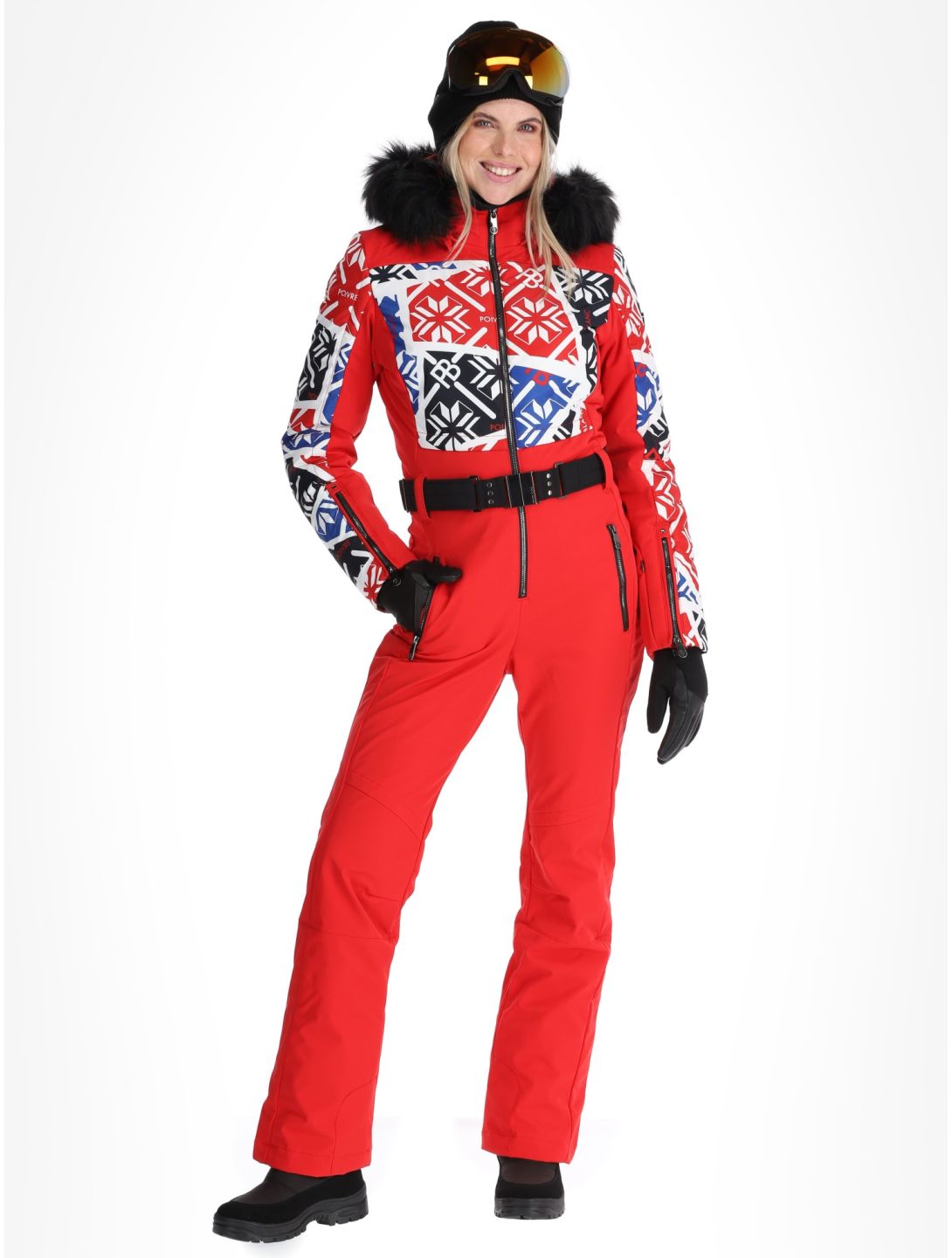 Poivre Blanc, Traditional 24PBH0831/WO/P ski suit women Print Scarlet Red red 