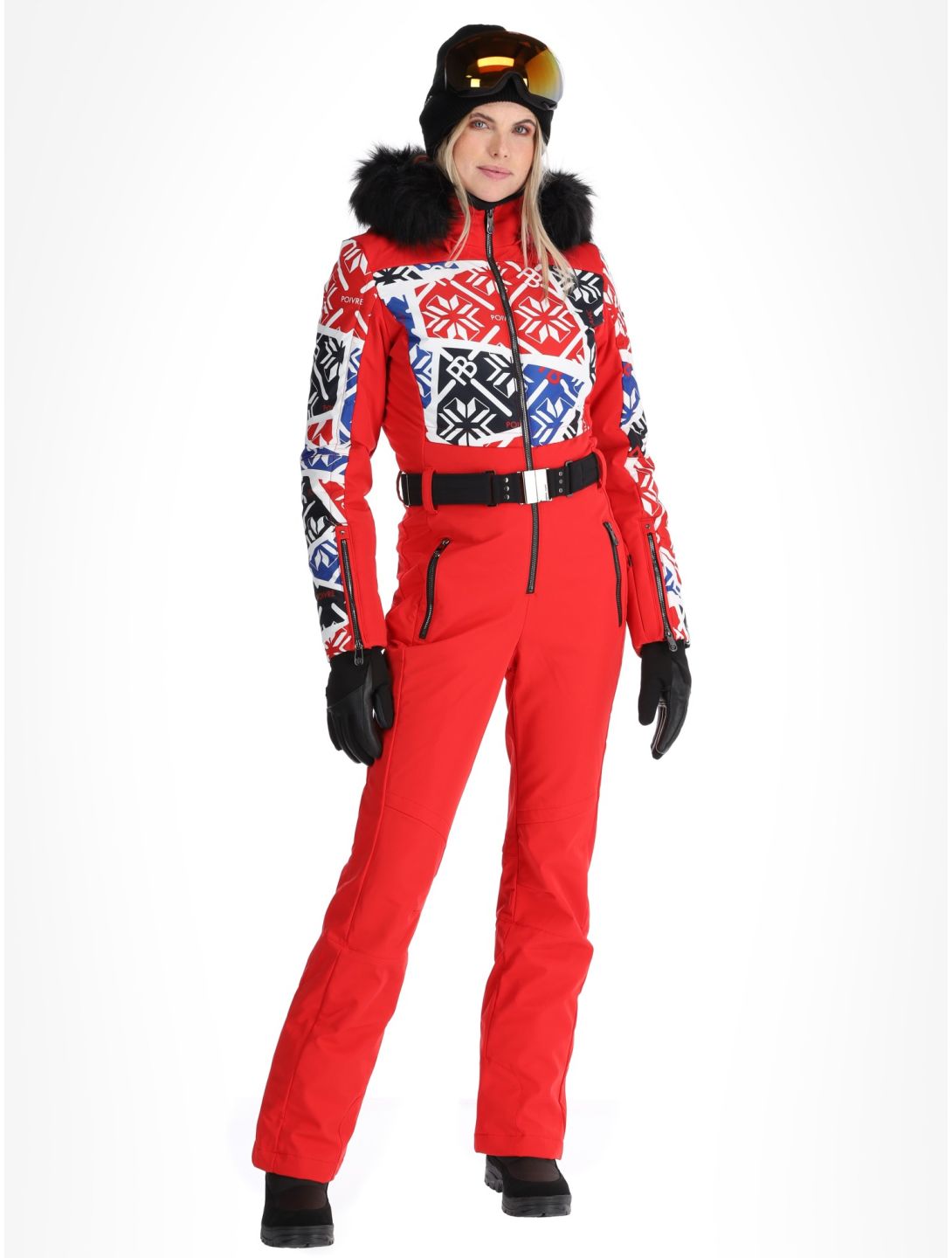 Poivre Blanc, Traditional 24PBH0831/WO/P ski suit women Print Scarlet Red red 