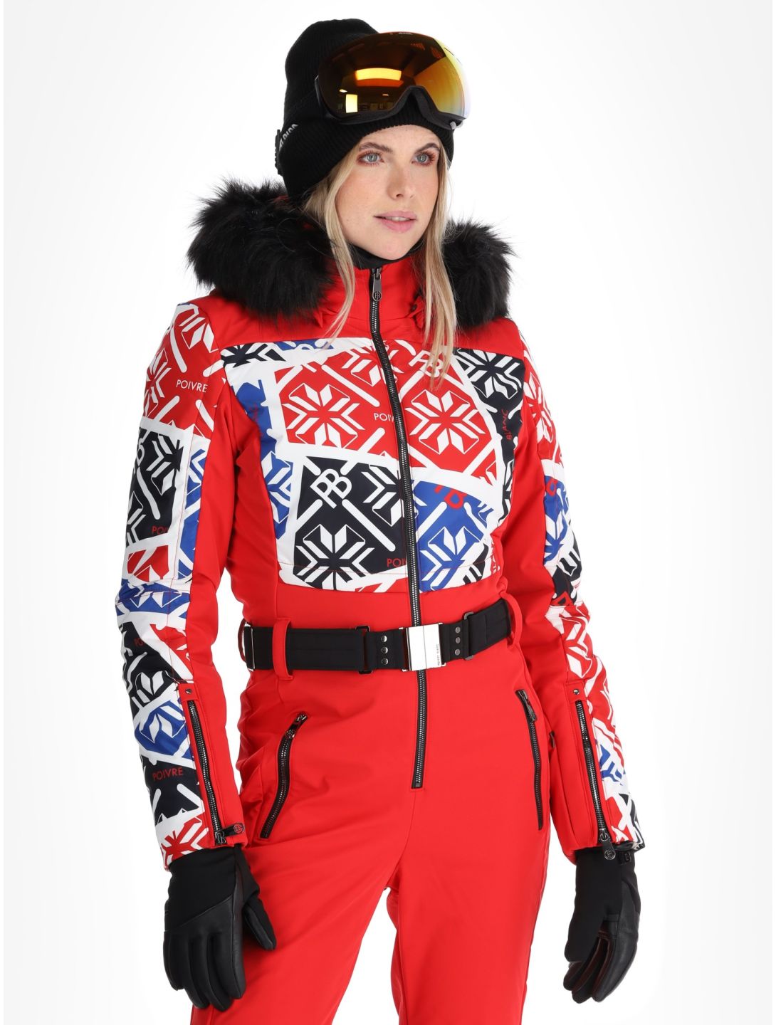 Poivre Blanc, Traditional 24PBH0831/WO/P ski suit women Print Scarlet Red red 