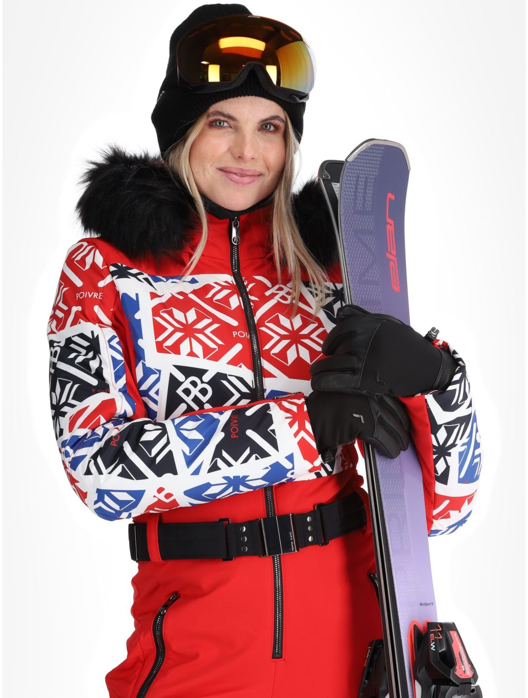 Poivre Blanc, Traditional 24PBH0831/WO/P ski suit women Print Scarlet Red red 