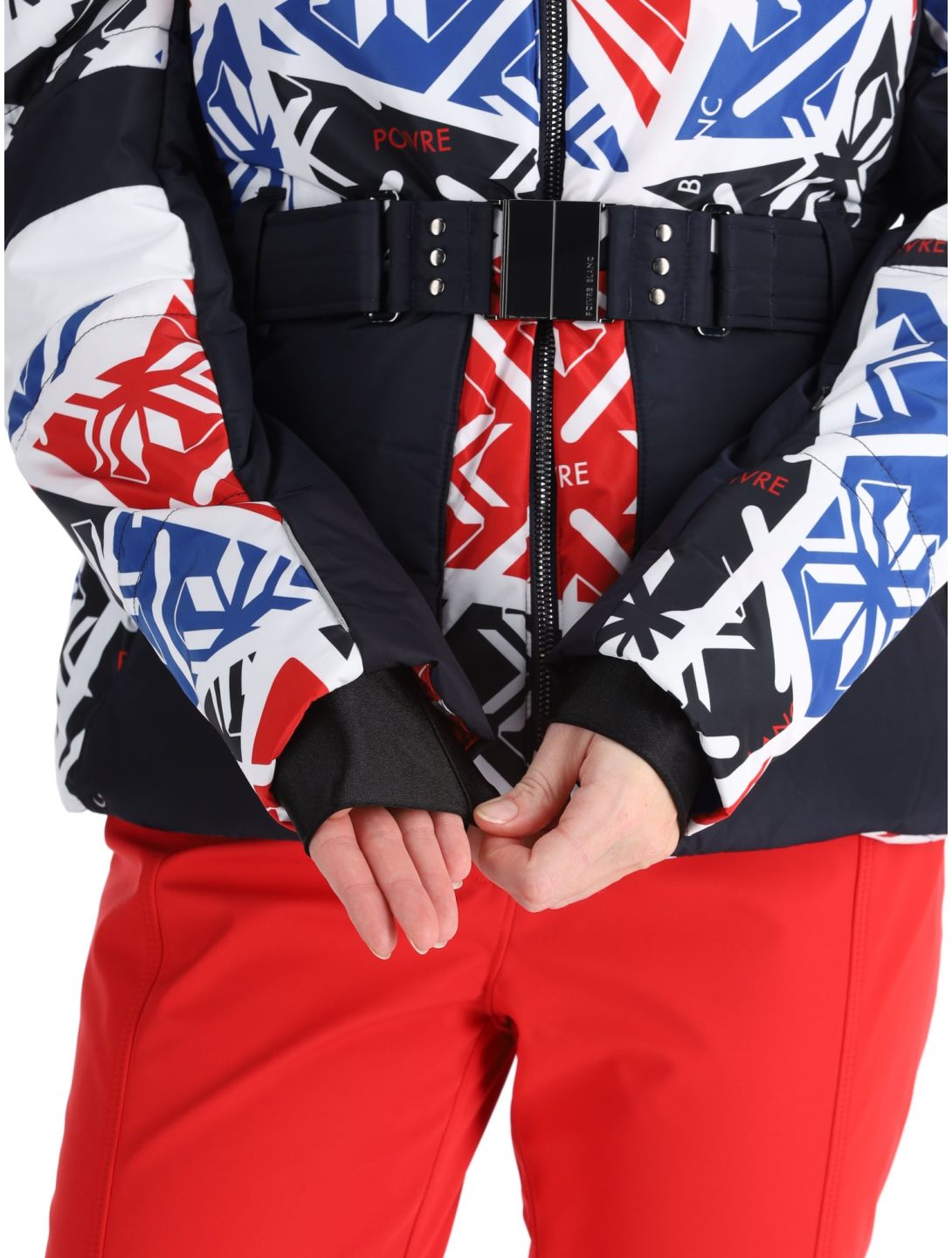 Poivre Blanc, Traditional 24PBH1003/WO/P ski jacket women Print Scarlet Red blue, red, white 