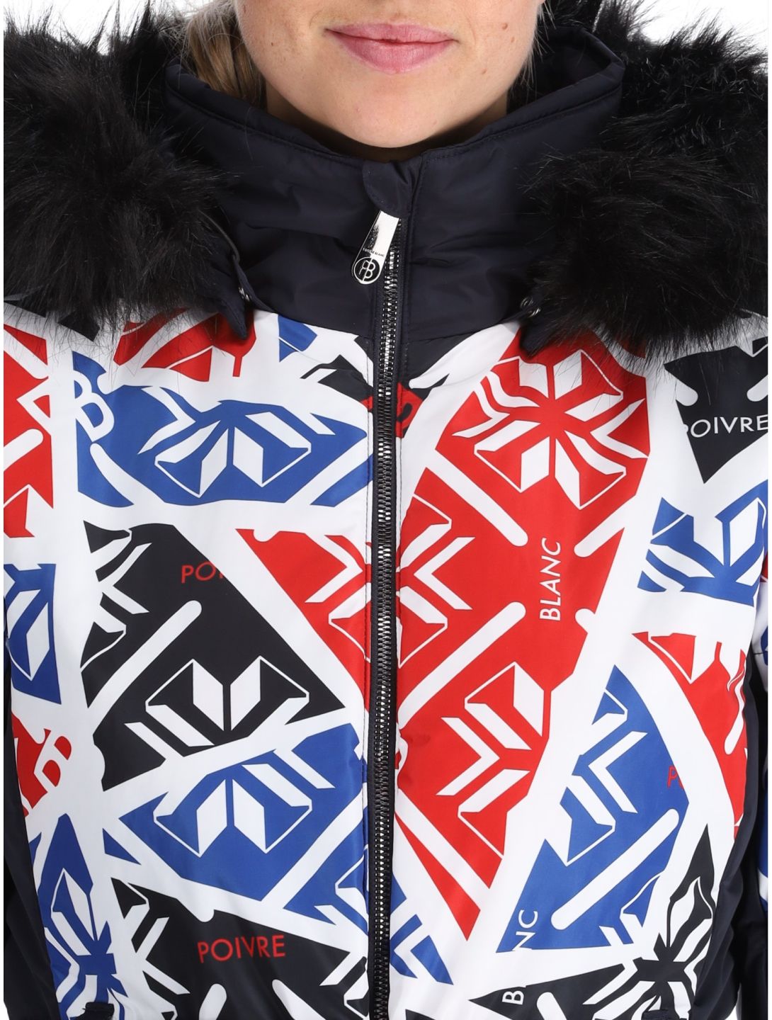 Poivre Blanc, Traditional 24PBH1003/WO/P ski jacket women Print Scarlet Red blue, red, white 