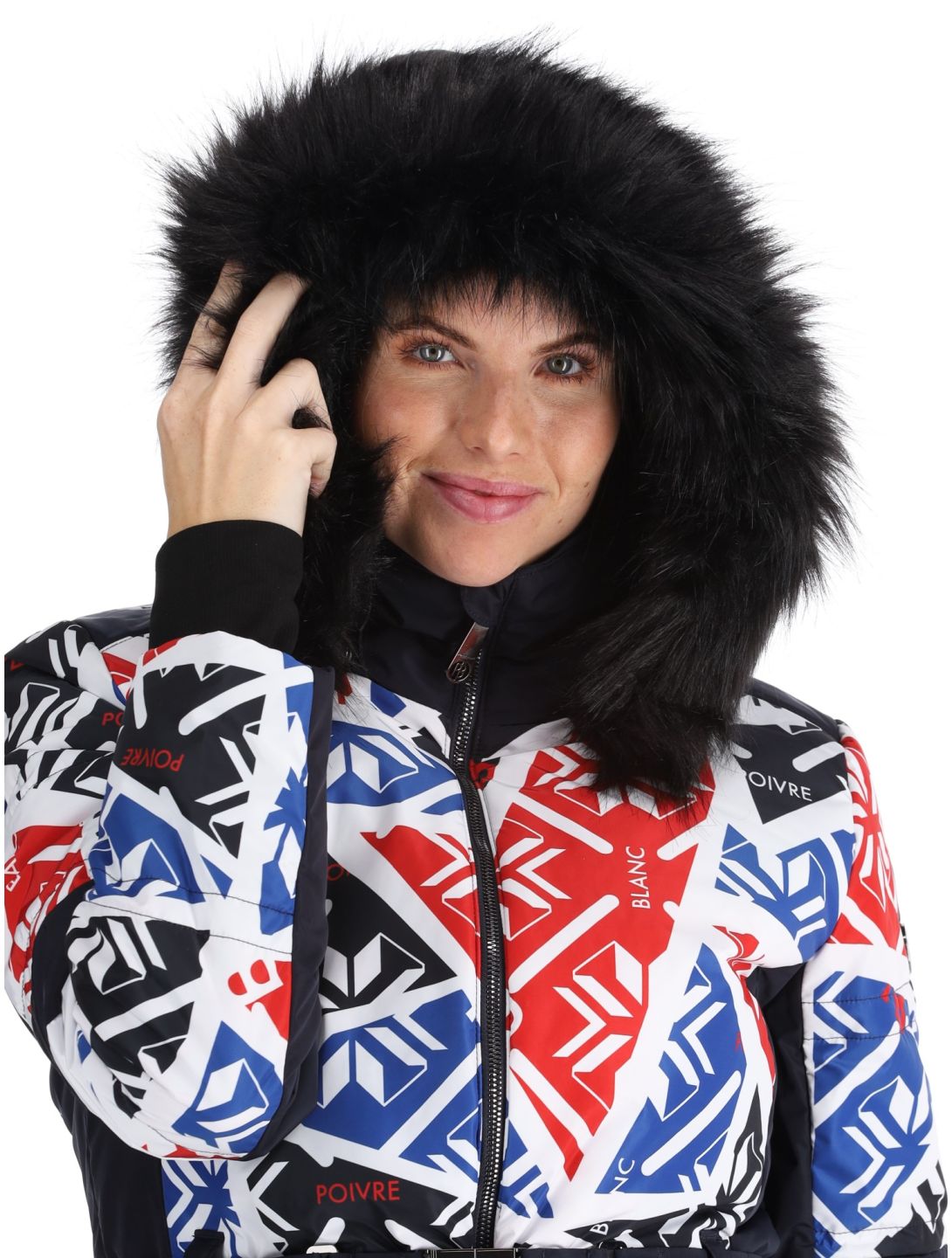 Poivre Blanc, Traditional 24PBH1003/WO/P ski jacket women Print Scarlet Red blue, red, white 