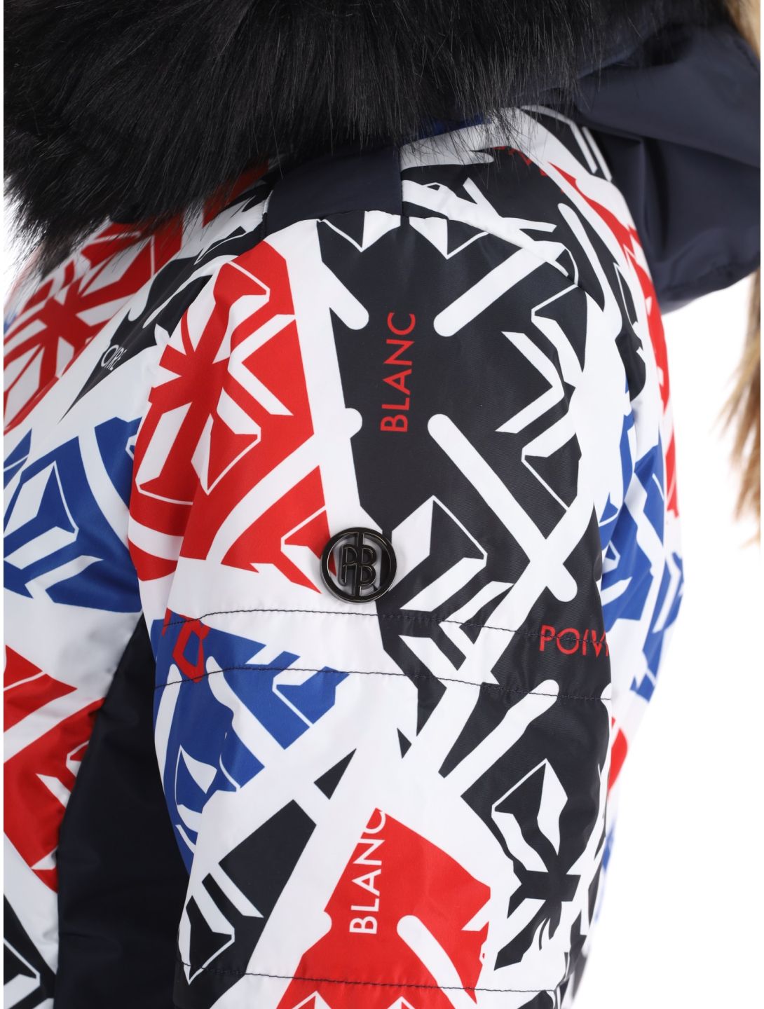 Poivre Blanc, Traditional 24PBH1003/WO/P ski jacket women Print Scarlet Red blue, red, white 