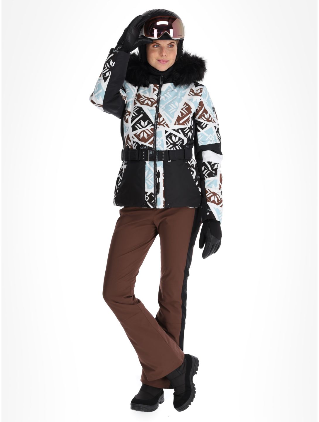 Poivre Blanc, Traditional 24PBH1003/WO/P ski jacket women Print Black black, white 