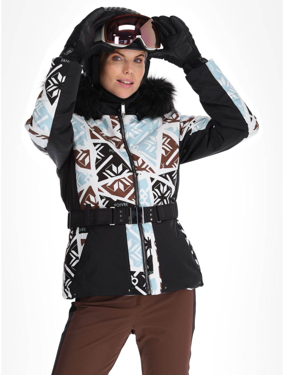 Poivre Blanc, Traditional 24PBH1003/WO/P ski jacket women Print Black black, white 