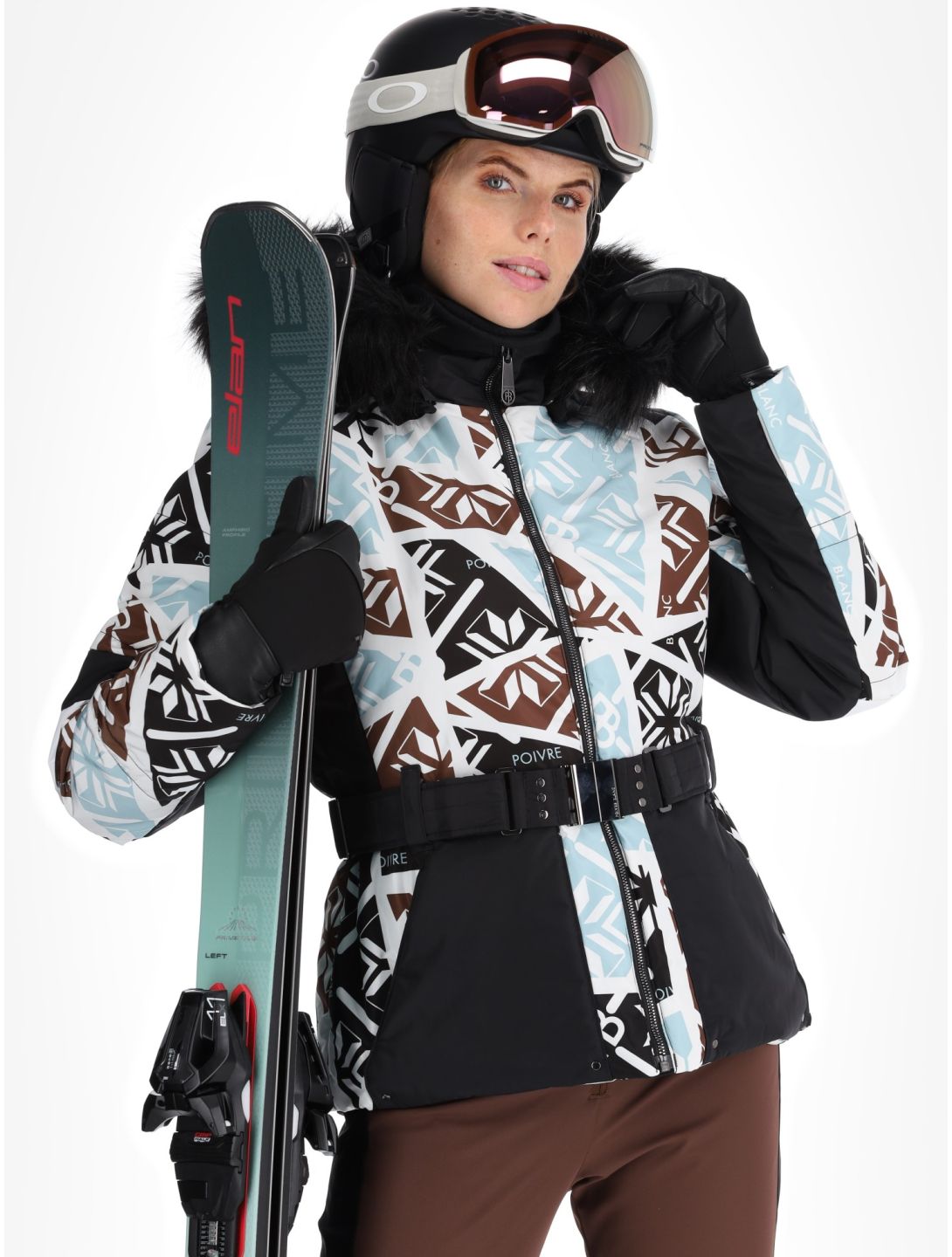 Poivre Blanc, Traditional 24PBH1003/WO/P ski jacket women Print Black black, white 