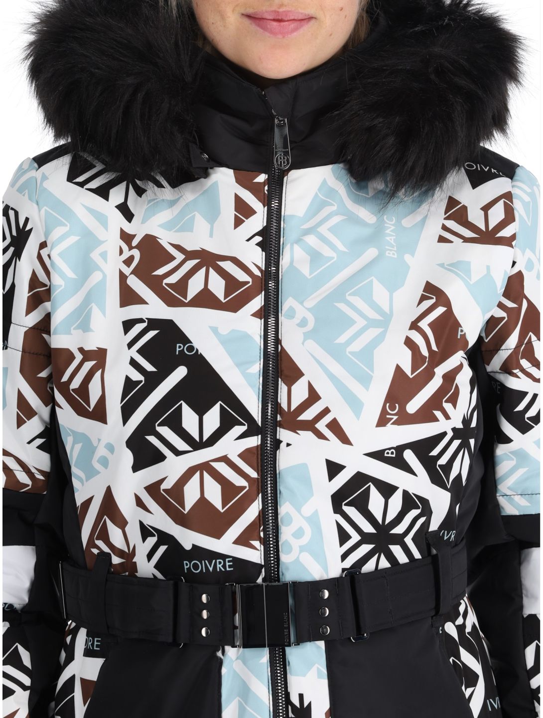 Poivre Blanc, Traditional 24PBH1003/WO/P ski jacket women Print Black black, white 