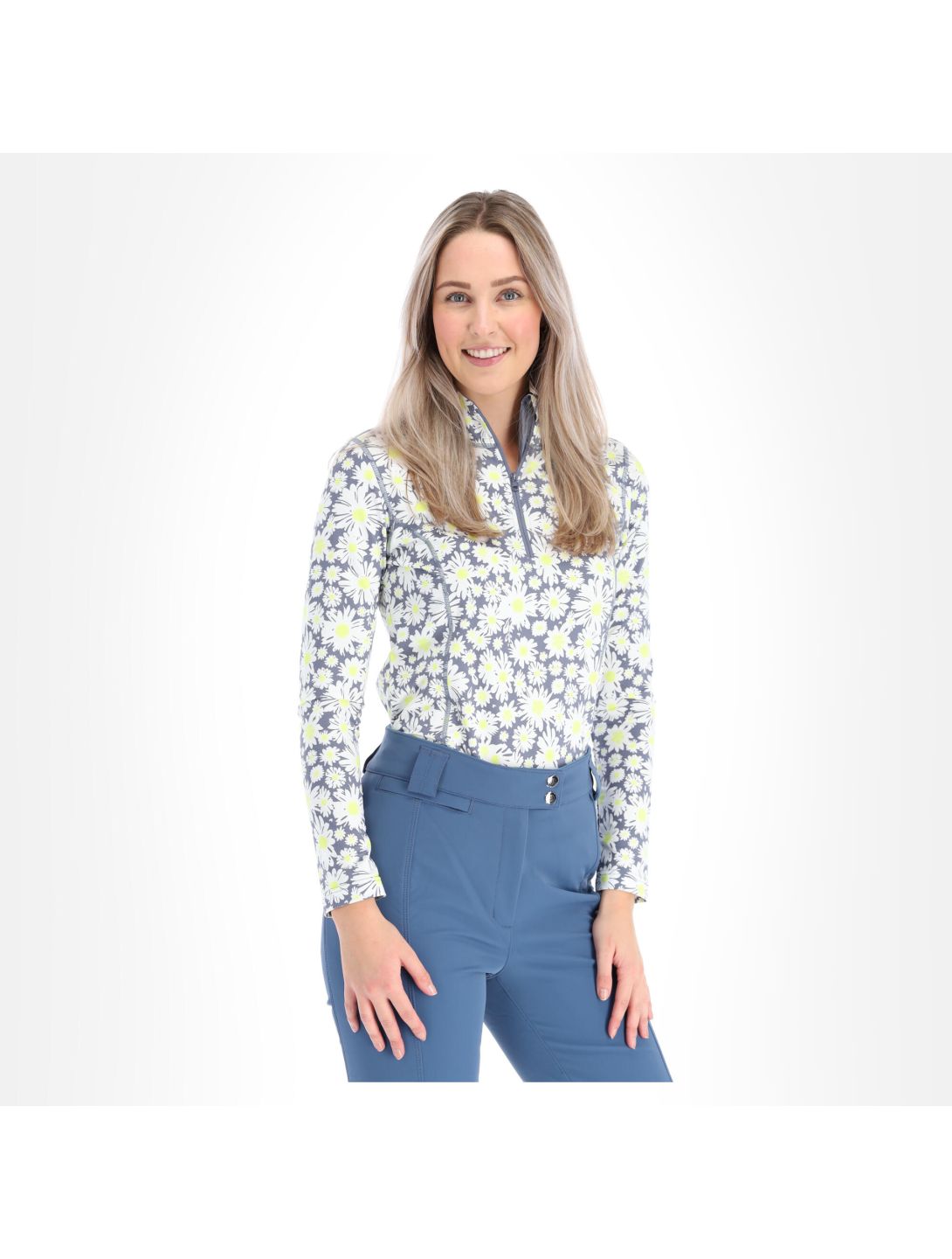 Poivre Blanc, W20-1940-Wo pullover slim fit women daisy yellow