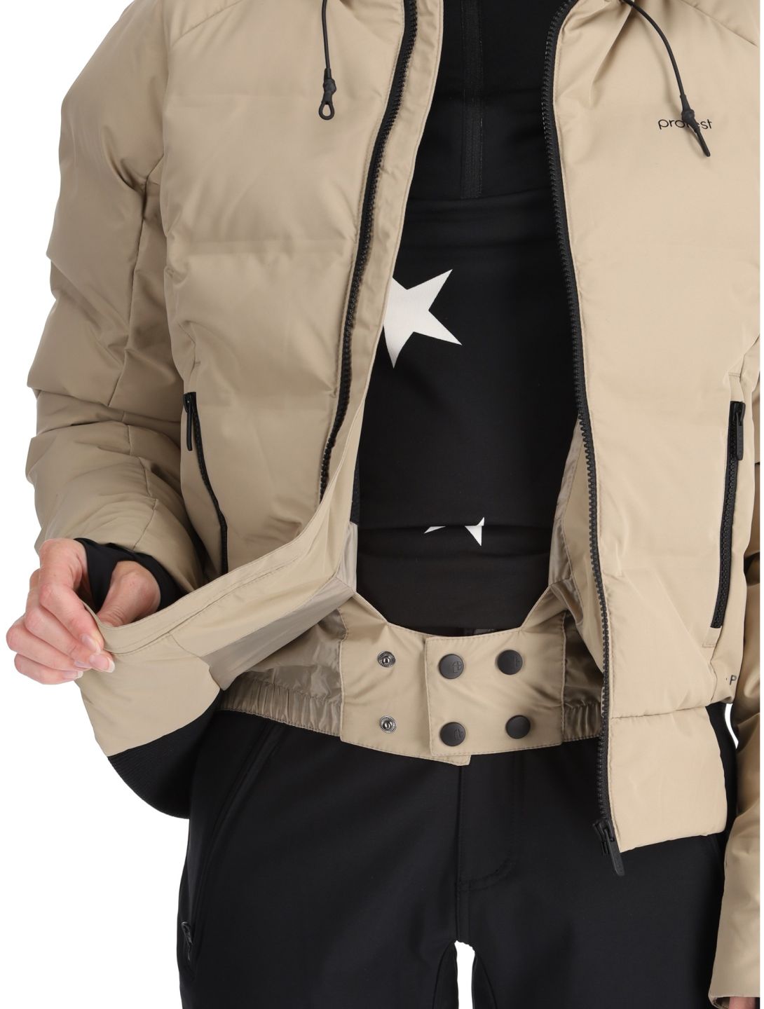 Protest, PRTALYSUMI ski jacket women Bamboo Beige beige 