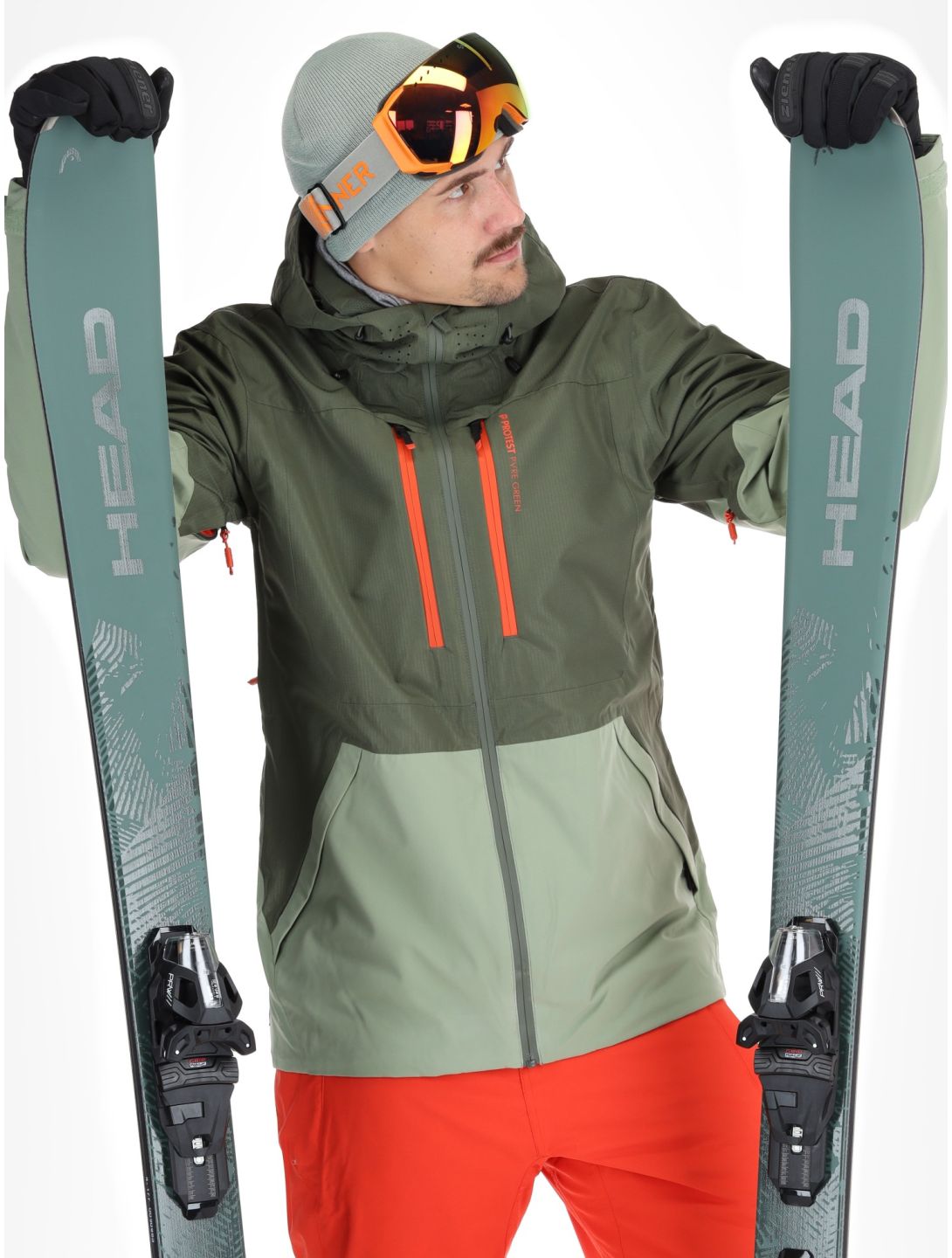 Protest, PRTBAKIE ski jacket men Thyme green 