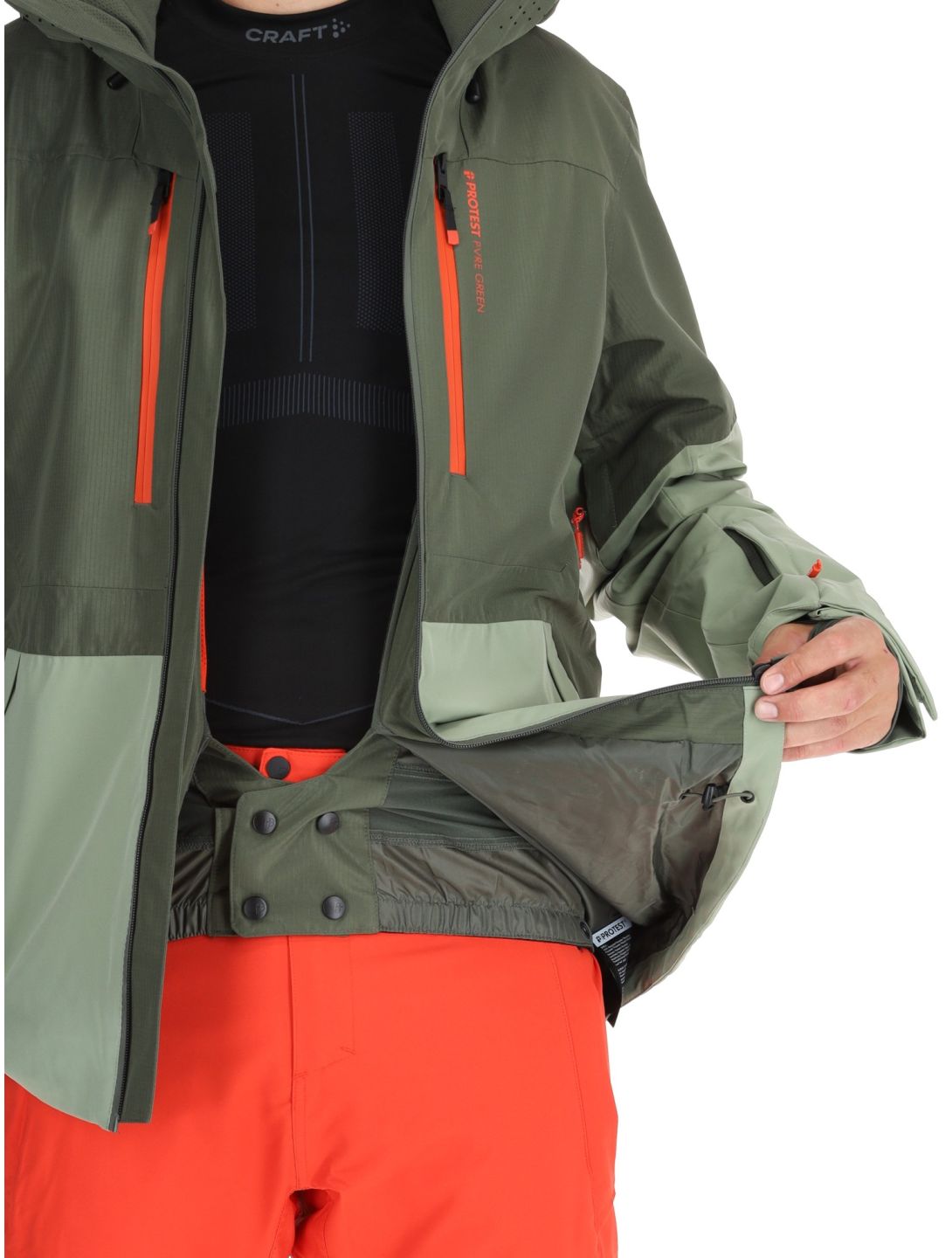 Protest, PRTBAKIE ski jacket men Thyme green 