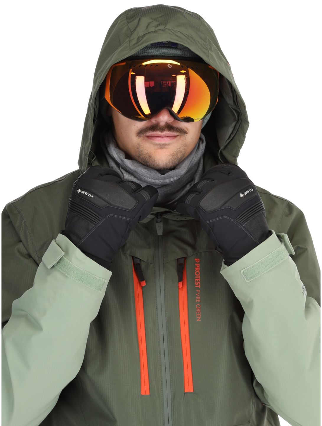 Protest, PRTBAKIE ski jacket men Thyme green 