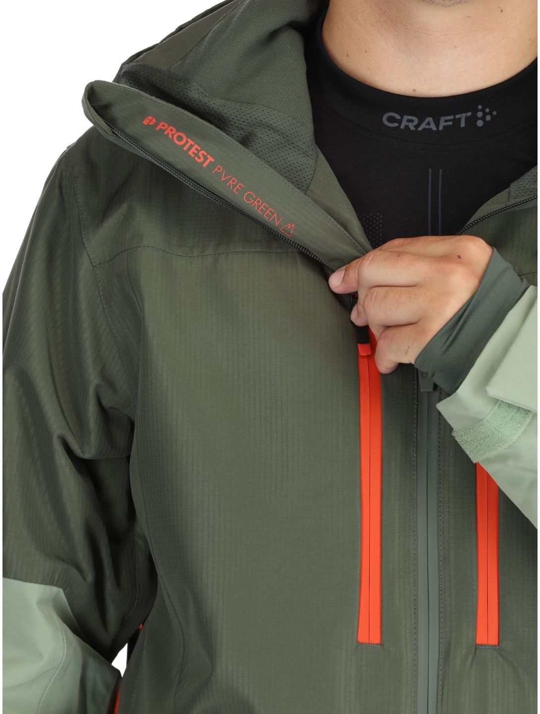 Protest, PRTBAKIE ski jacket men Thyme green 