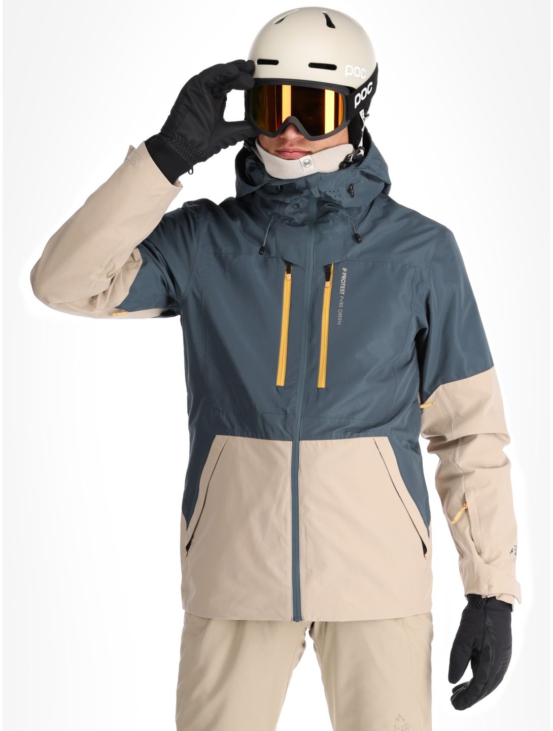 Protest, PRTBAKIE ski jacket men Yale Blue beige, blue 