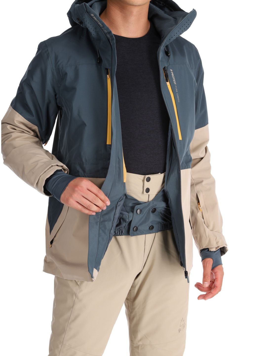 Protest, PRTBAKIE ski jacket men Yale Blue beige, blue 