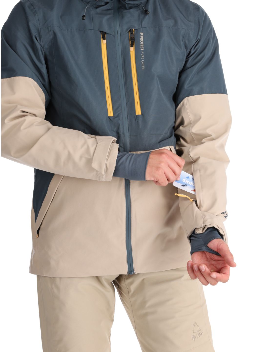 Protest, PRTBAKIE ski jacket men Yale Blue beige, blue 