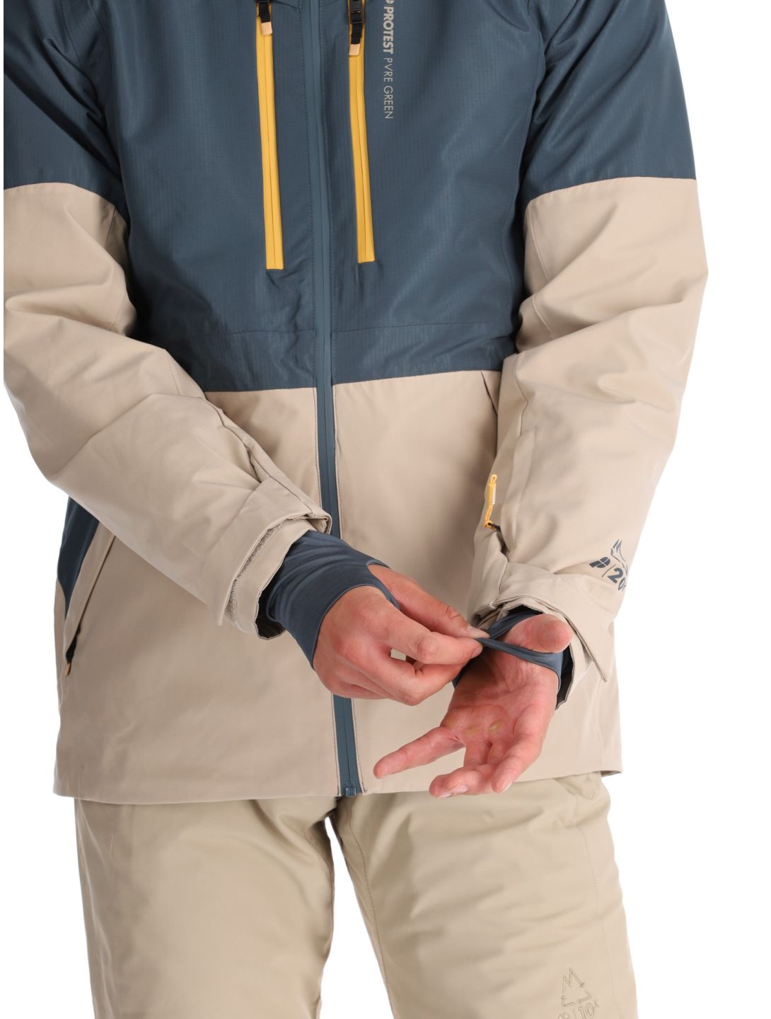 Protest, PRTBAKIE ski jacket men Yale Blue beige, blue 