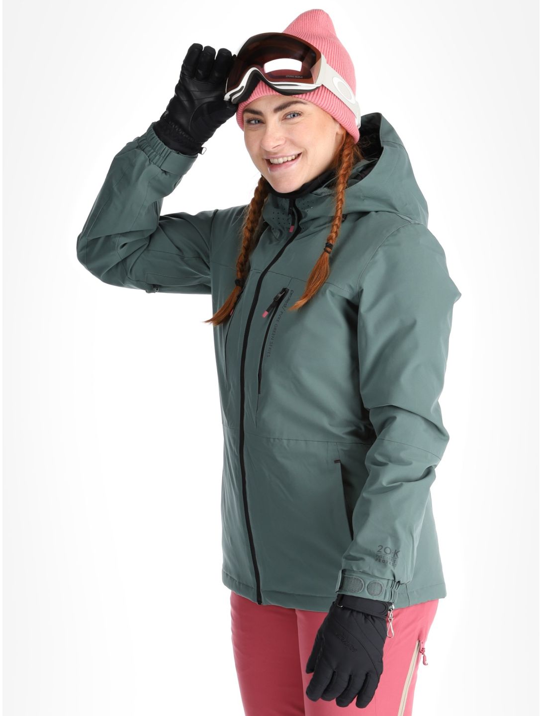 Protest, PRTBEVERLY ski jacket women Evergreen green 