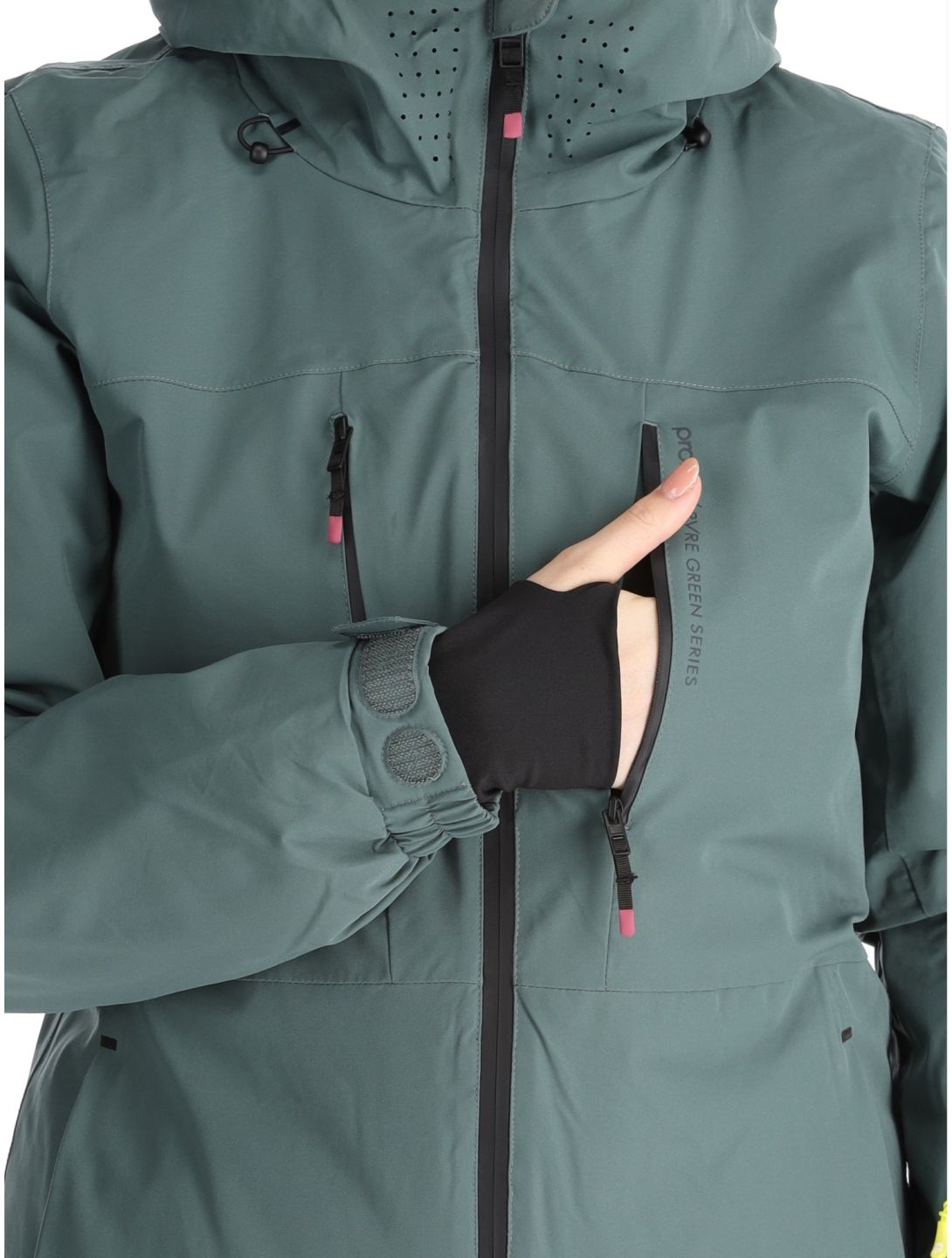 Protest, PRTBEVERLY ski jacket women Evergreen green 