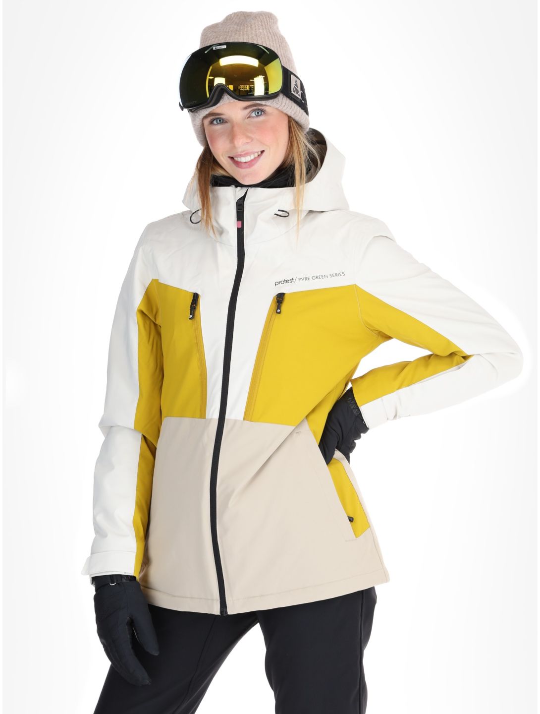 Protest, PRTCALIDA ski jacket women Kitoff White white 