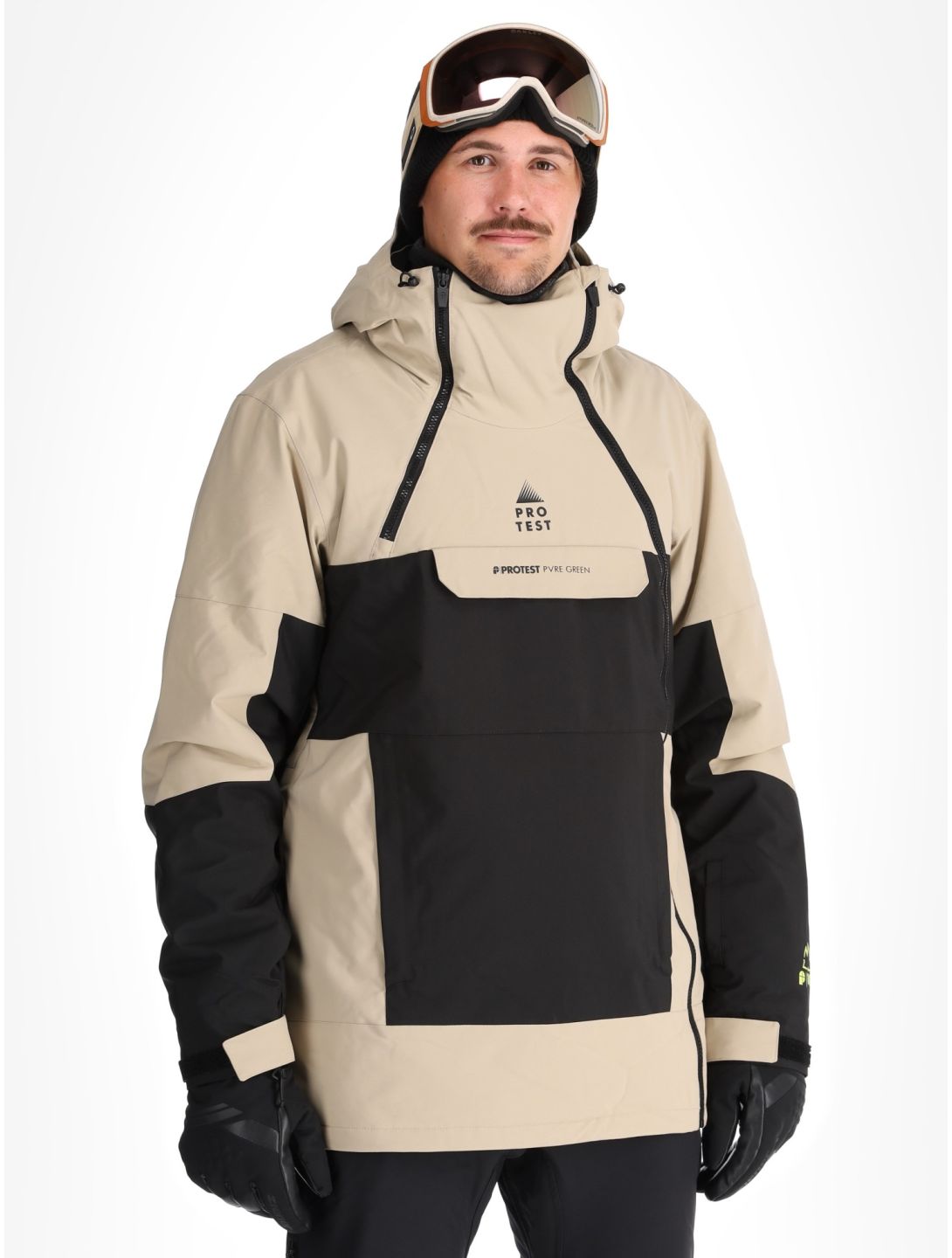 Protest, PRTDAZZLE ski jacket men Bamboo Beige beige, black 