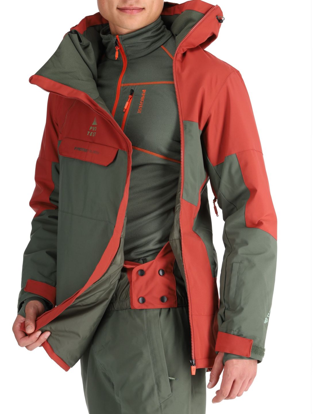 Protest, PRTDAZZLE ski jacket men Barn Red green, red 