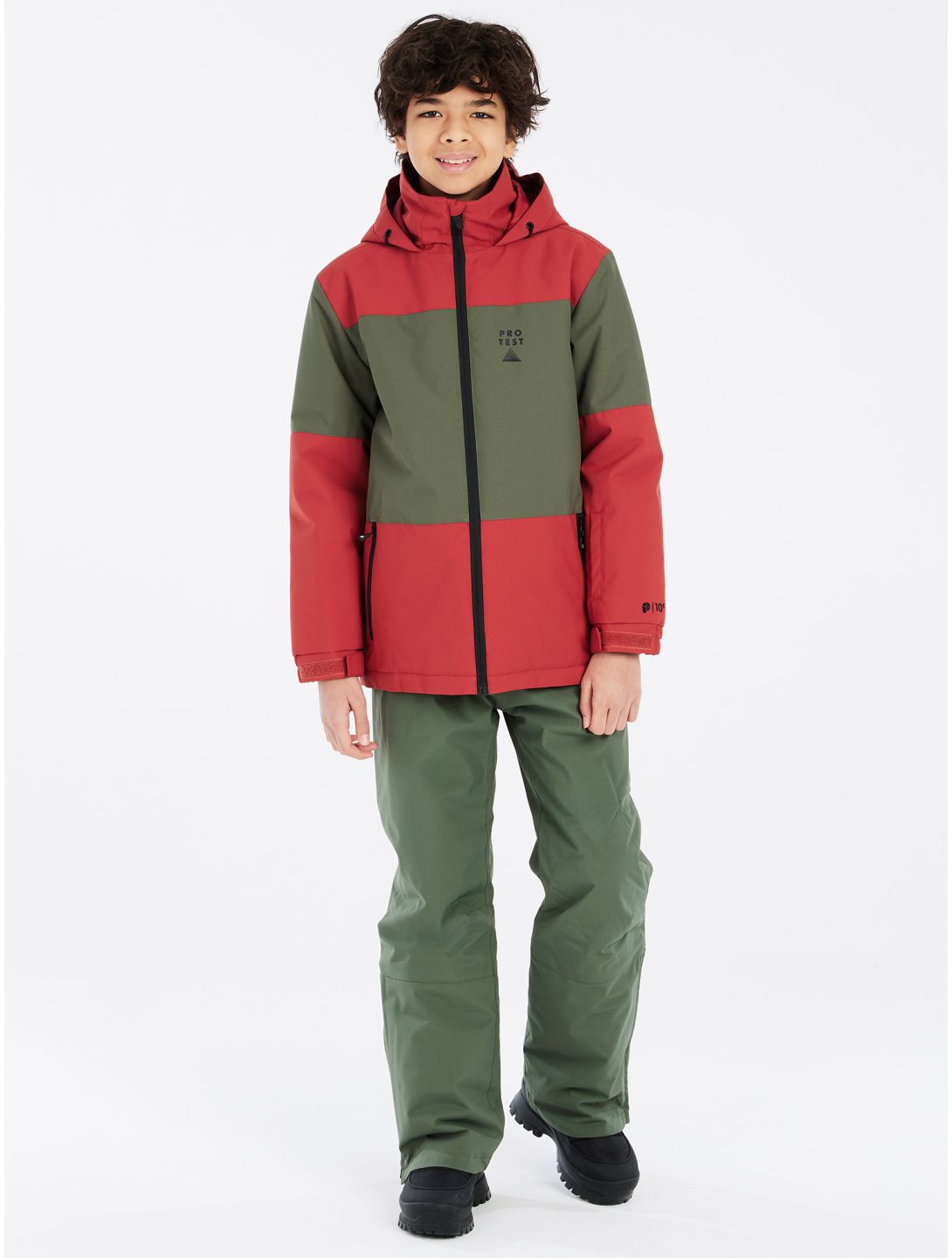 Protest, PRTDECKS JR ski jacket kids Barn Red green, red 