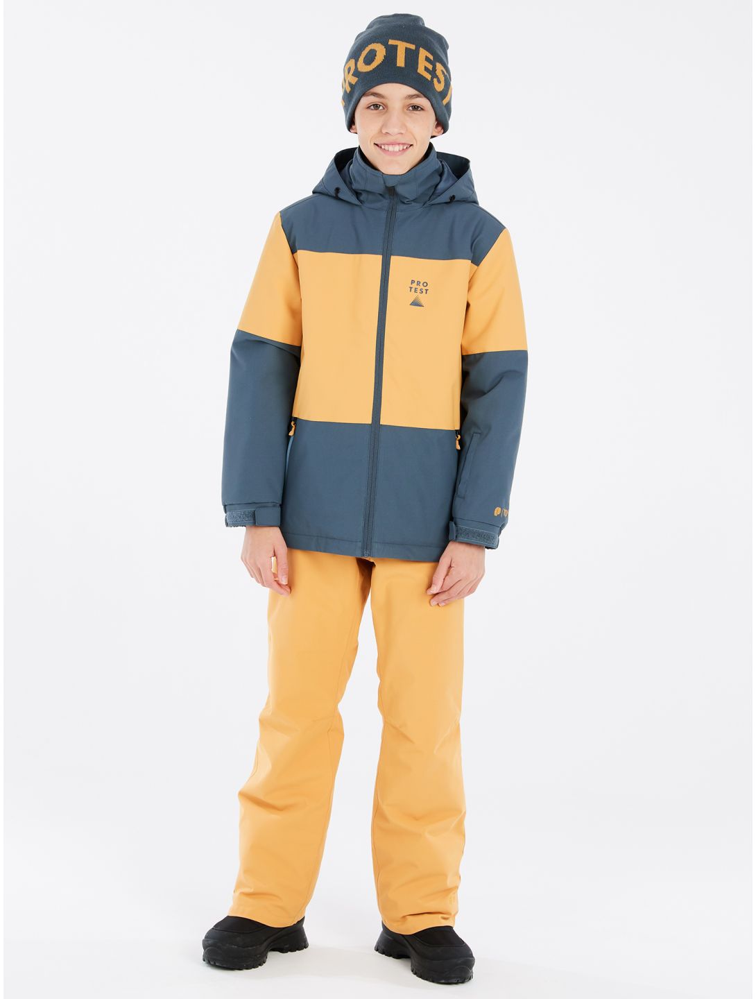 Protest, PRTDECKS JR ski jacket kids Yale Blue blue, yellow 