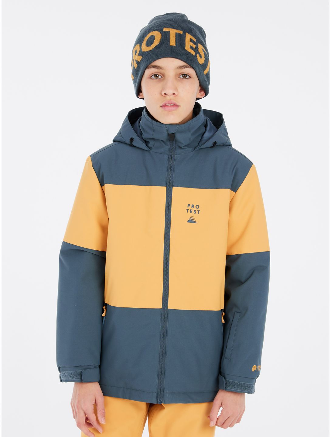 Protest, PRTDECKS JR ski jacket kids Yale Blue blue, yellow 