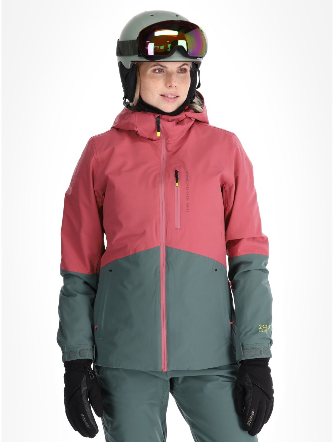 Protest, PRTDISK ski jacket women Rose Dust green, pink 