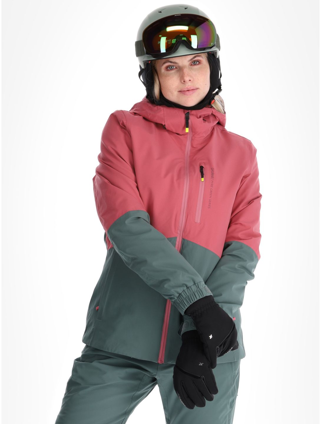 Protest, PRTDISK ski jacket women Rose Dust green, pink 