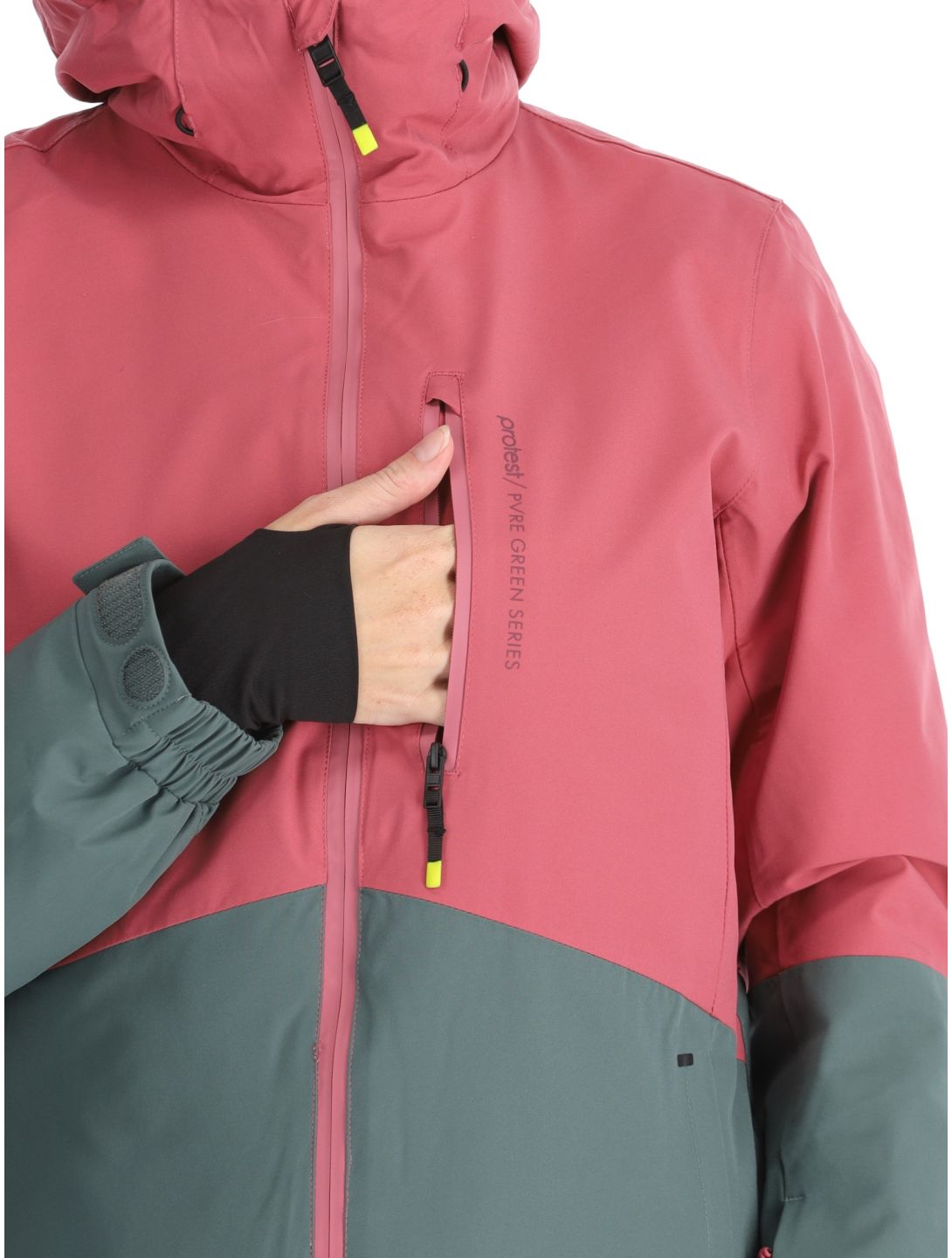 Protest, PRTDISK ski jacket women Rose Dust green, pink 