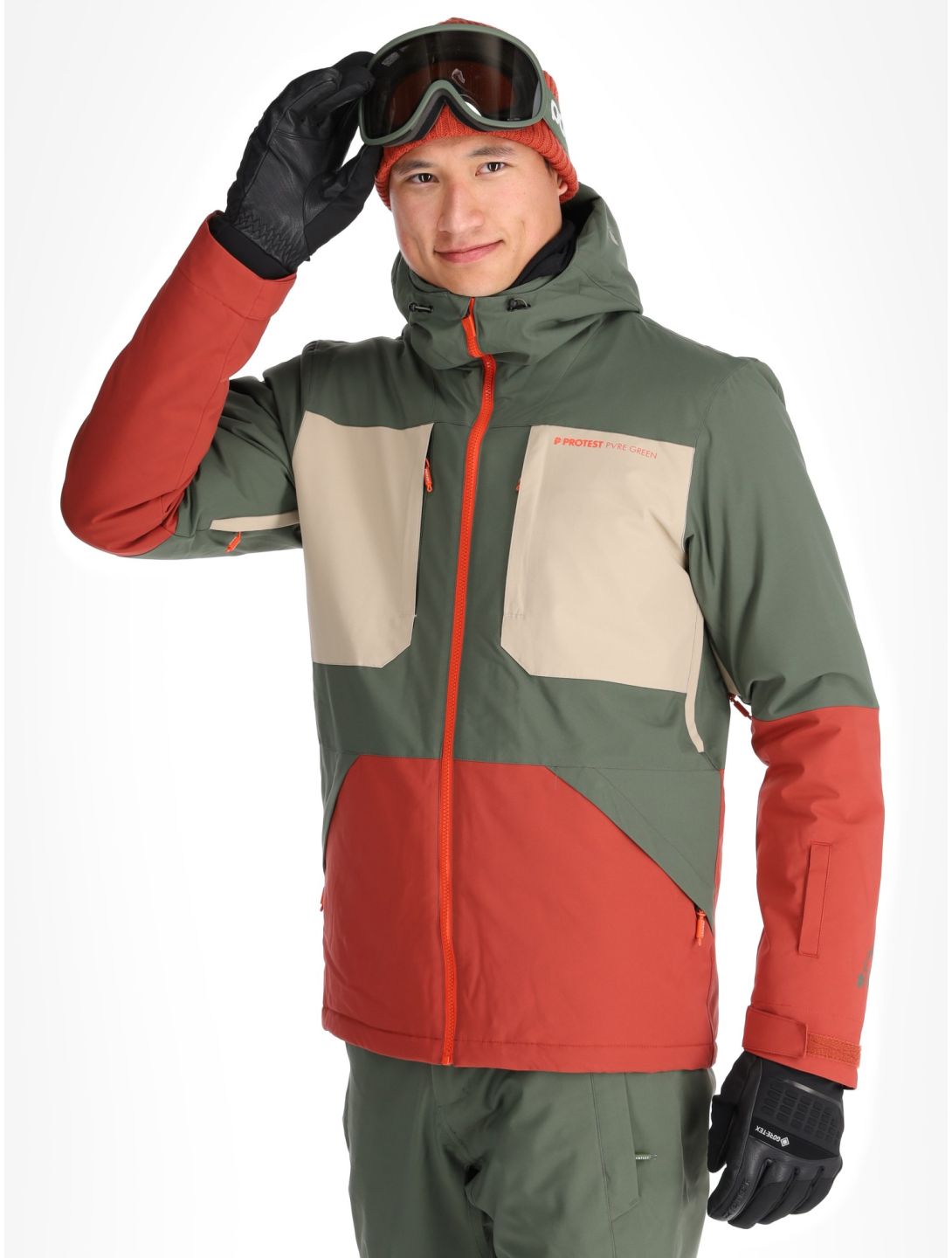 Protest, PRTENSTONE ski jacket men Barn Red green, red 