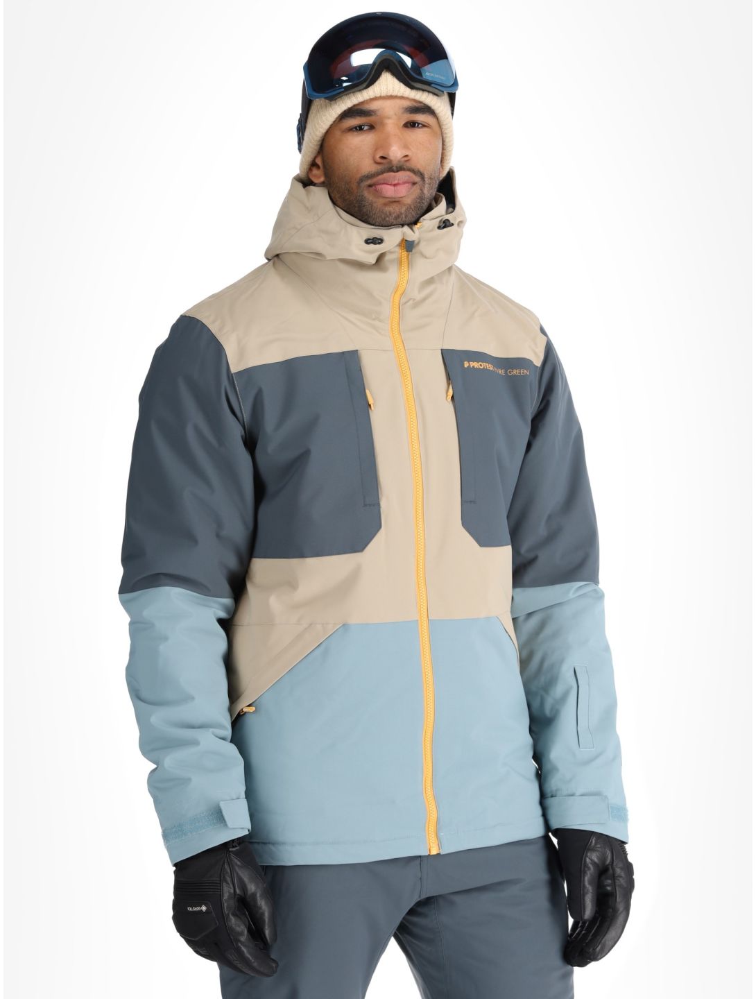 Protest, PRTENSTONE ski jacket men Steel Blue beige, blue 